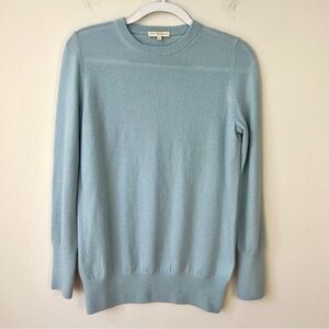 Ann Mashburn 100% Cashmere Crew Neck Sweater Light Blue